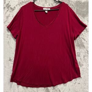 New York Laundry Women’s Basic T-shirt Size 1X V-Neck Blouse Closet Staple